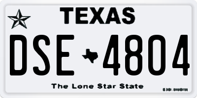 TX license plate DSE4804