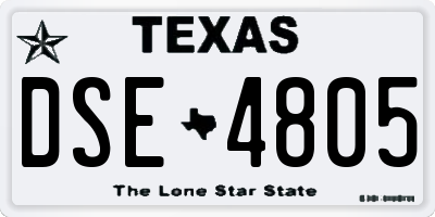 TX license plate DSE4805