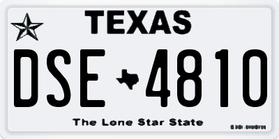 TX license plate DSE4810