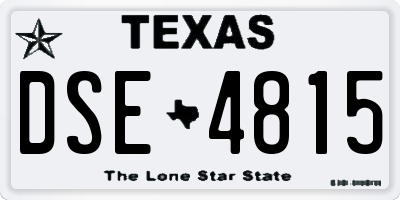 TX license plate DSE4815