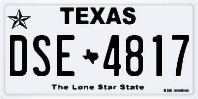 TX license plate DSE4817
