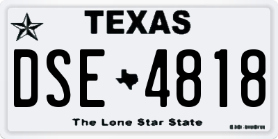 TX license plate DSE4818