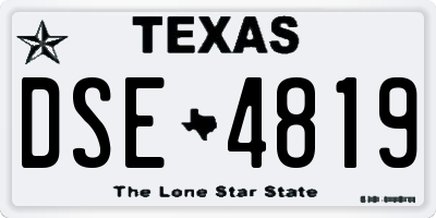 TX license plate DSE4819
