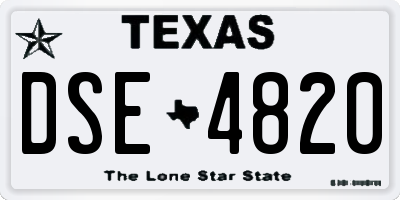 TX license plate DSE4820