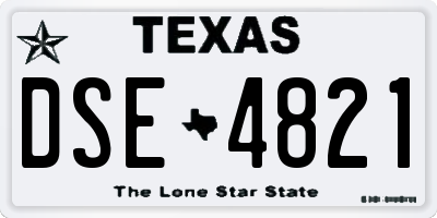 TX license plate DSE4821