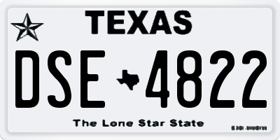 TX license plate DSE4822