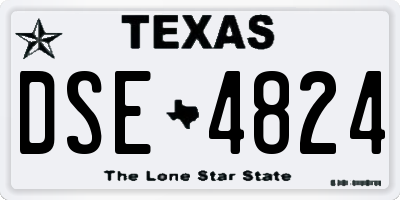 TX license plate DSE4824