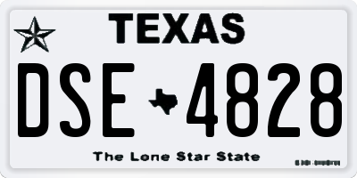 TX license plate DSE4828