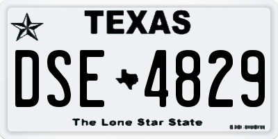 TX license plate DSE4829