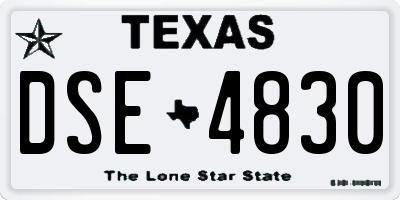 TX license plate DSE4830