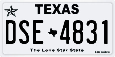 TX license plate DSE4831