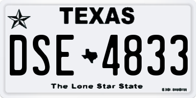 TX license plate DSE4833