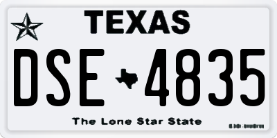 TX license plate DSE4835