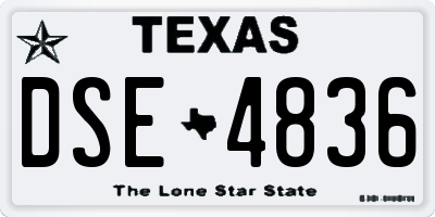 TX license plate DSE4836