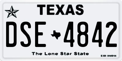 TX license plate DSE4842