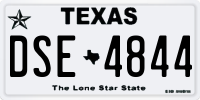 TX license plate DSE4844