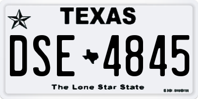 TX license plate DSE4845