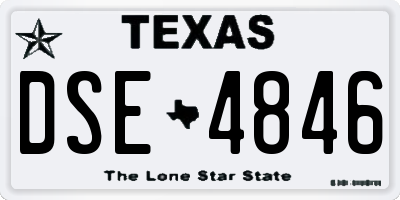TX license plate DSE4846