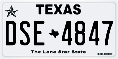 TX license plate DSE4847