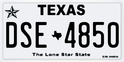TX license plate DSE4850