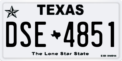 TX license plate DSE4851