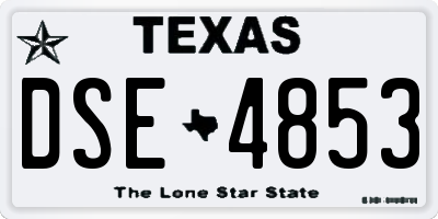 TX license plate DSE4853