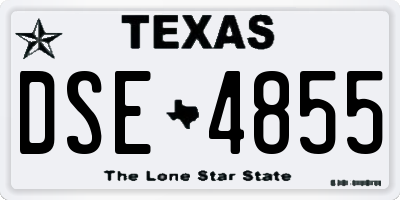 TX license plate DSE4855