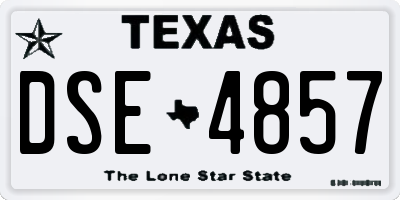 TX license plate DSE4857