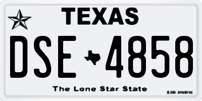 TX license plate DSE4858