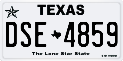 TX license plate DSE4859