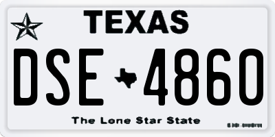 TX license plate DSE4860