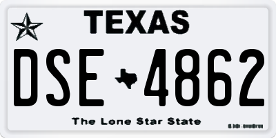 TX license plate DSE4862