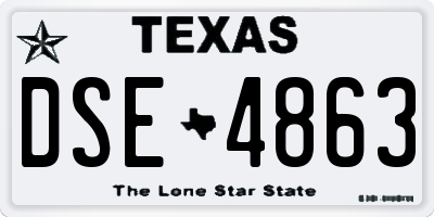 TX license plate DSE4863