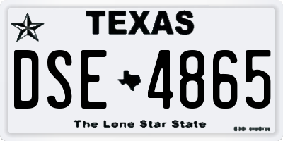 TX license plate DSE4865