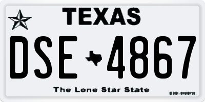 TX license plate DSE4867