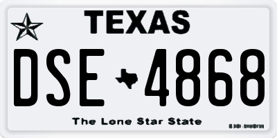TX license plate DSE4868