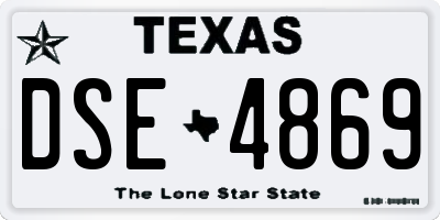 TX license plate DSE4869