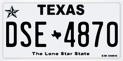 TX license plate DSE4870