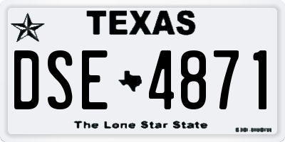 TX license plate DSE4871
