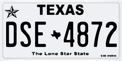 TX license plate DSE4872