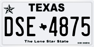 TX license plate DSE4875