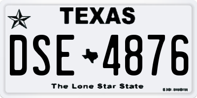 TX license plate DSE4876