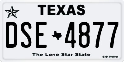 TX license plate DSE4877