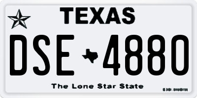 TX license plate DSE4880