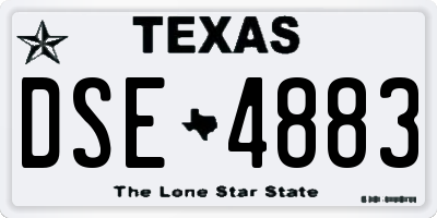 TX license plate DSE4883