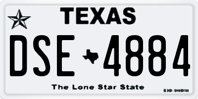 TX license plate DSE4884