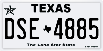 TX license plate DSE4885