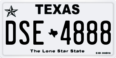 TX license plate DSE4888