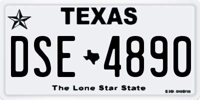 TX license plate DSE4890