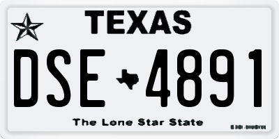 TX license plate DSE4891